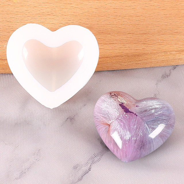 Silicon Mold Heart Resin Jewelry  Silicone Heart Molds Resin - 3d Heart  Mirror - Aliexpress